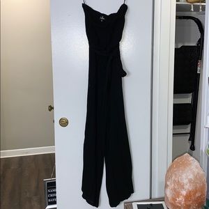 Black strapless jumpsuit